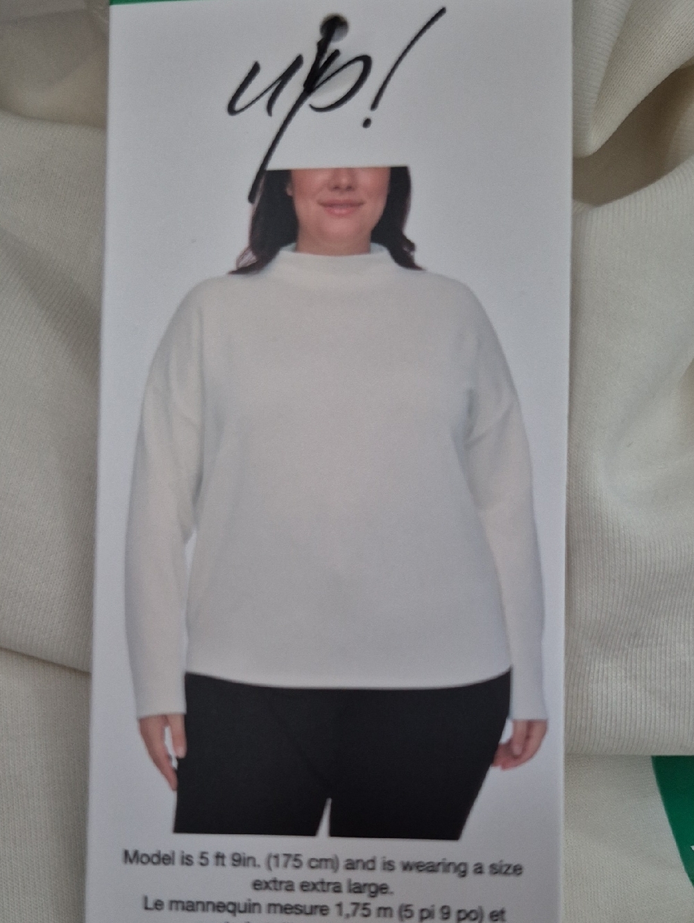 XL:🤍UP! Tencel Mock Neck Sweater